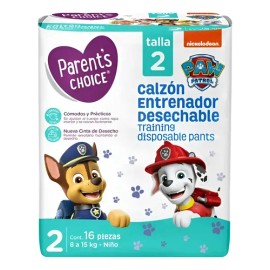 2 Pza Calzón Entrenador Parents Choice Desechables Talla 2                                                                                            