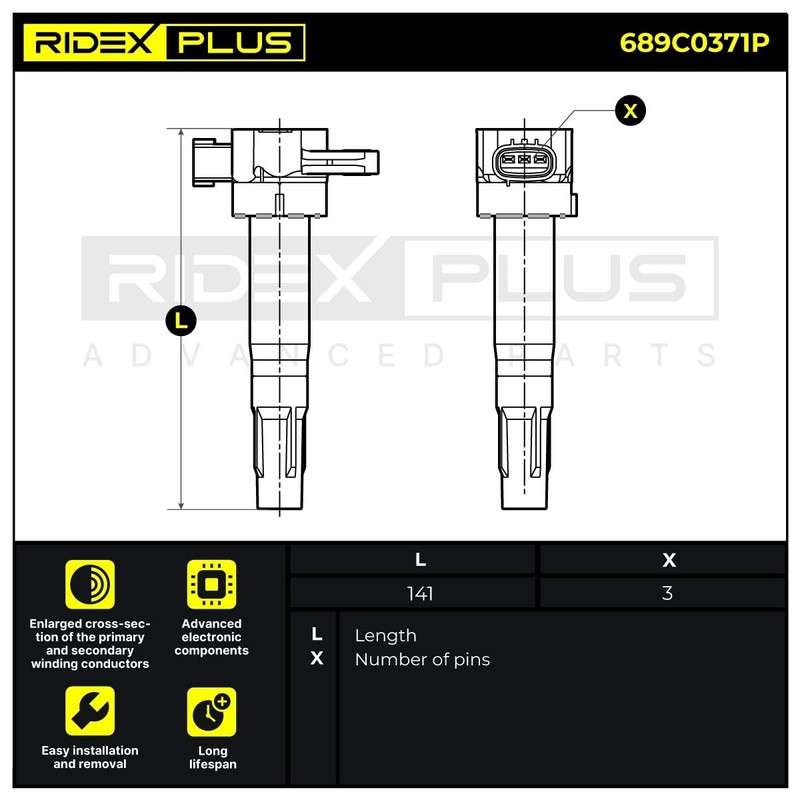 RIDEX PLUS 689C0371P Ignition Coil