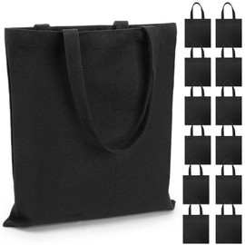 Pumtus 12 Pack Canvas Tote Bags, Sublimation Blank Grocery Bag with Handle, 15x13 In Reusable Medium Shopping Cloth Bag for DIY, Painting, Crafting, Embroidery, Advertising, Promotion, Gift, Activity