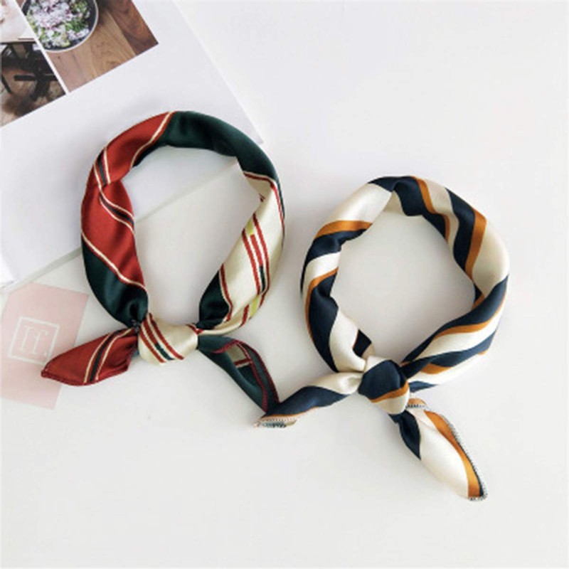 [ZOONAI] Women's Neck Square Scarf Soft Wrap Neckerchief Tie, Wave