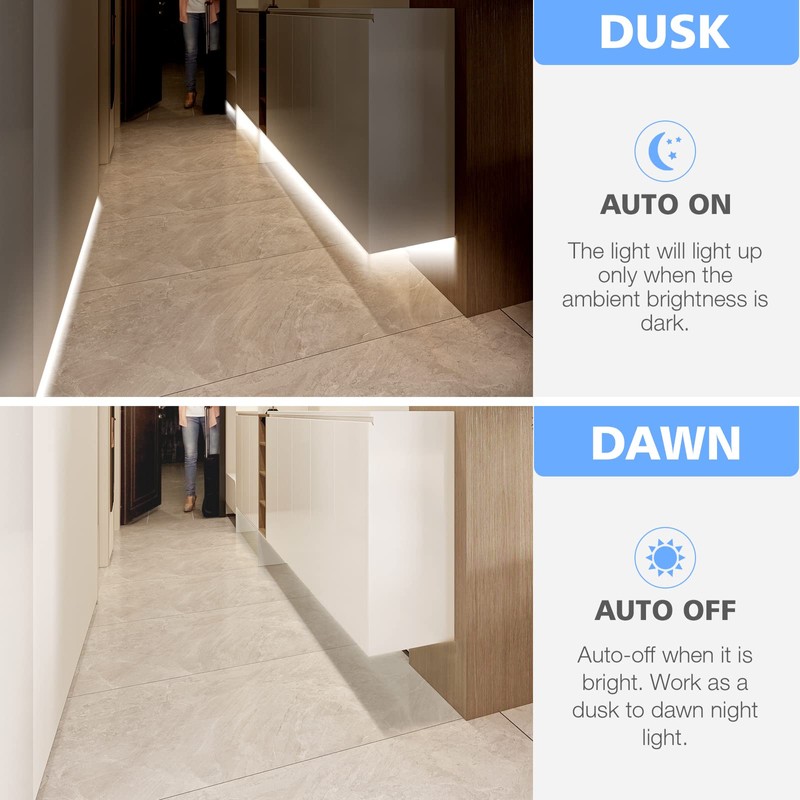 WOBANE White LED Strip Light, 16.4ft Motion Activated Light Strip