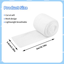 1 Rollen Elastischer Schlauchverband, Weiß Netzverband, 5.8x2m Elastischer Netz Wundverband, Bandage Atmungsaktiv, Flexible Netzbandage, Schlauchverband Bein, für Oberschenkel und Kopf Bein