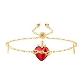 TALYKONG Sacred Heart of Jesus Bracelet for Women Catholic Christmas Jewelry Gifts for Women