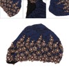 Turban Head Wraps Vintage Embroidered Soft Lace Material Beaded Fleece