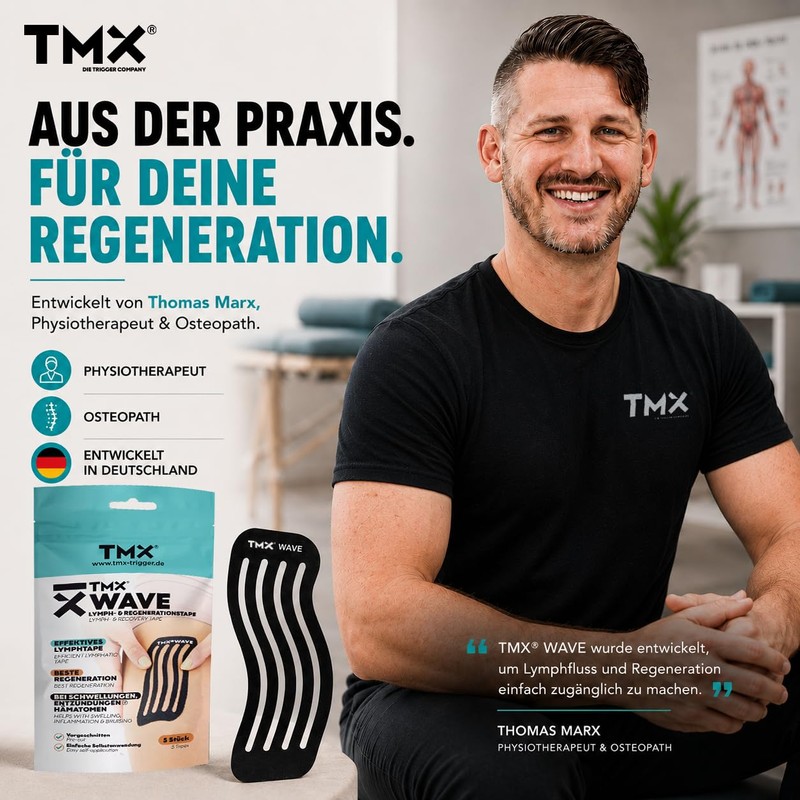 TMX® WAVE Pre-Cut Knee Tape - Regeneration Tape - Kinesio