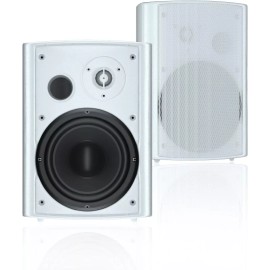 Herdio 2X6.5" 400W Indoor Outdoor Bluetooth Speakers Wall Mount Patio Speakers - White