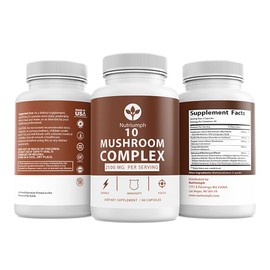 Nutriumph Mushroom Supplement 2500mg - 90 Capsules - 10 Mushroom Master Blend - Lions Mane Reishi Cordyceps Chaga Maitake, Shitake Turkey Tail Mushrooms Supplements Mushroom Complex Capsules