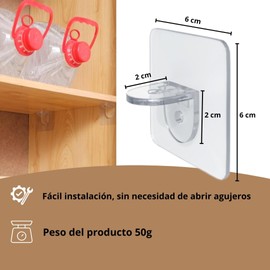 Packung mit 12 selbstklebenden Regalhalterungen ohne Bohren, Innen-Organizer, hält Regale, Regale und Schränke (6 cm x 6 cm x 2 cm)