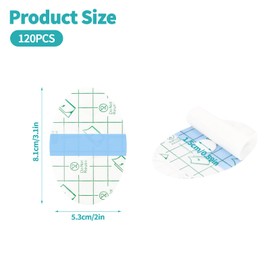 120 PCS Disposable Waterproof Ear Covers for Shower, Soft Cotton Baby Ear Covers for Bath, with Waterproof Cotton Ear Plugs for Swimming Shower Surfing and Other Water Sports (Blue)