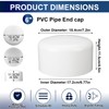 8 Pcs 6 Inch PVC End Cap Round, Schedule 40