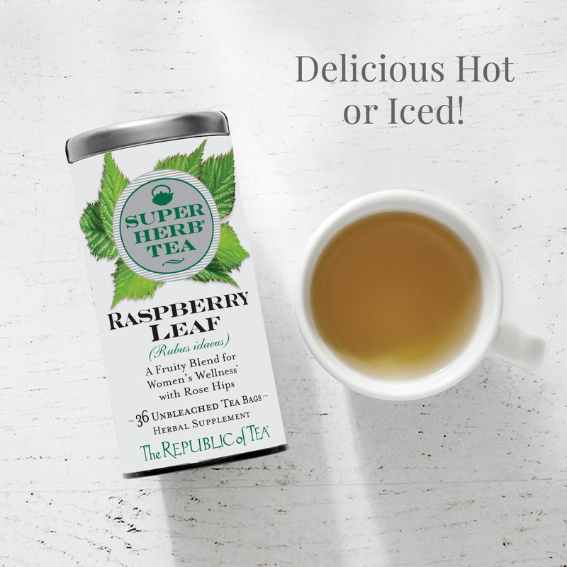 The Republic of Tea — Raspberry Leaf SuperHerb Tea Tin,