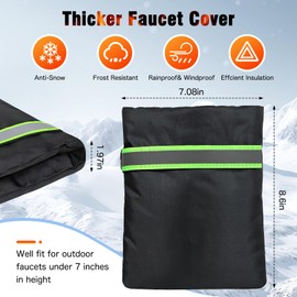 Outdoor Faucet Covers for Winter Freeze Protection,8.7" H x 7.1" W Thicken Winter Faucet Insulation Cover Socks, Outside Waterproof Reusable Hose Bib Covers for Winter with Reflective Strips (3)