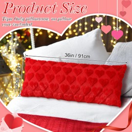 Mixweer 1 Pcs 14 x 36 Inch Mothers Day Long Pillows Covers, Gift for Mom Heart Love Throw Pillow Covers Decorative for Couch Sofa Home Bedroom Farmhouse (Red)