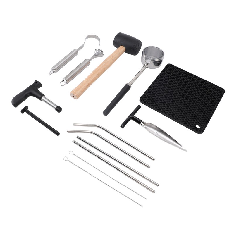 Coconut Opener Tool Set Stainless Steel Coconut Shell Puncher Cutter