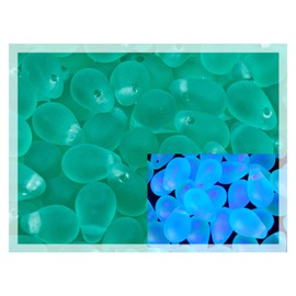 Czech 50-Piece Glass Beads, 6x9mm, Teardrop Transparent Turqouise Matte
