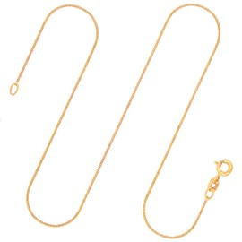 EDELIND Women's Gold 333 585 Real Gold Curb Chain 0.8 mm Also 375 750 with Gift Box, 333 (8 ct) Yellow Gold, No Gemstone