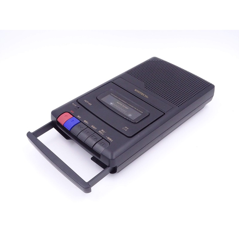 WINTECH HCT-03 Portable Tape Recorder with Handle, Black (AC Adapter
