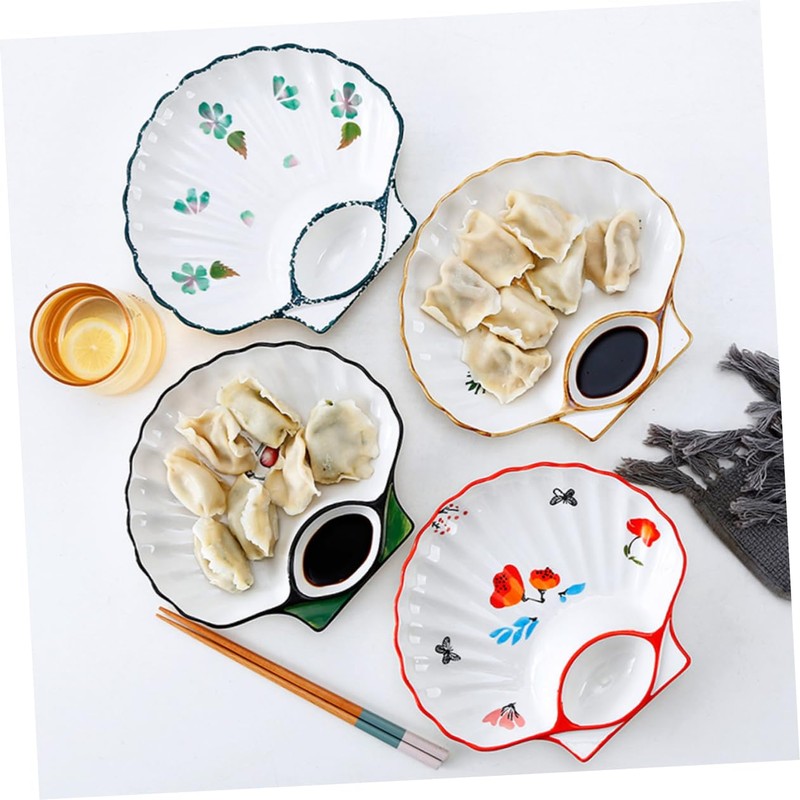 COLLBATH 1pc Dumpling Seasoning Dish Ceramics Snack Saucer Sauce Plate