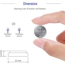 UOGTNON CR1216 3V Watch Lithium Battery(5-Pack)