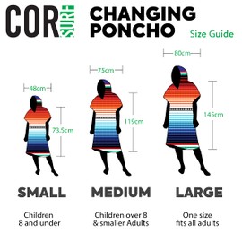 COR Surf Quick-Drying Surf Poncho for Men and Women, Extra-Long Microfibre Changing Aid, All-in-One Bath Poncho and Poncho Towel