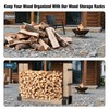 Opmeiro Outdoor Firewood Rack Brackets, Heavy Duty Fireplace Wood Storage