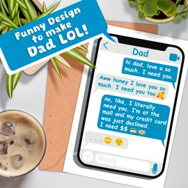 Honeyplum Funny Happy Fathers Day Card From Daughter - Includes Kraft Envelope - 4 x 6 Inches