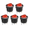 QTEATAK KCD1 On/Off 3-Pin 2-Position Snap 10A/125V, 6A/250V Red LED