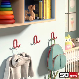 SOTECH FARA Coat Hooks 88 x 51 mm Steel Red Pack of 5