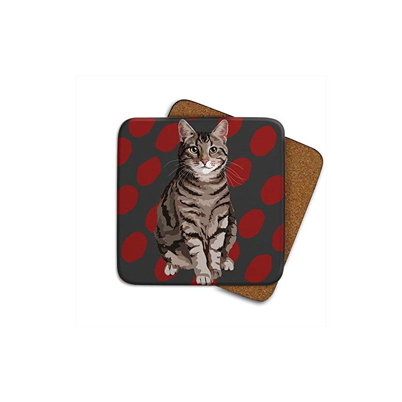 Tabby Cat - Set of 4 Coasters - Leslie Gerry