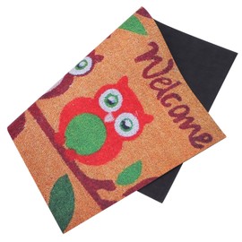 Ciieeo 1Pc Chic Owl Pattern Non Slip Entrance Mat Floor Pad for Bedroom Home Entry Absorbent Easy Clean Design Housewarming Present
