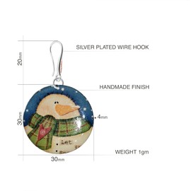 Niedlich Silvester Kollektion Ohrringe Hängend Schmuck für Damen (Stil 20 - Schneemann Weiß und Grün)