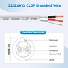 22/2 Shielded Wire 50FT CL3P Jacket Pure Copper Wire, Spool