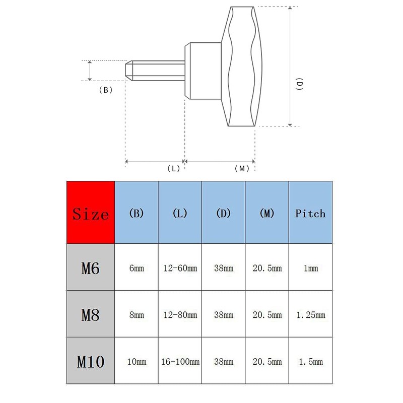 Oneyijun 4 Pcs M8 x 60mm Star Clamping Knob Grip