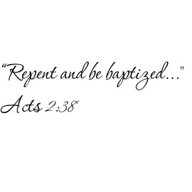 Tapestry Of Truth - Acts 2:38 - TOT2863 - Wall and home scripture, lettering, quotes, images, stickers, decals, art, and more! - “Repent and be baptized...“ Acts 2:38