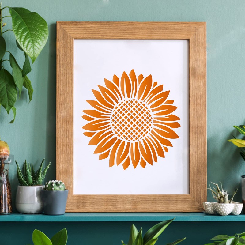 FINGERINSPIRE Sunflower Stencil Template 30 x 30 cm Plastic Large