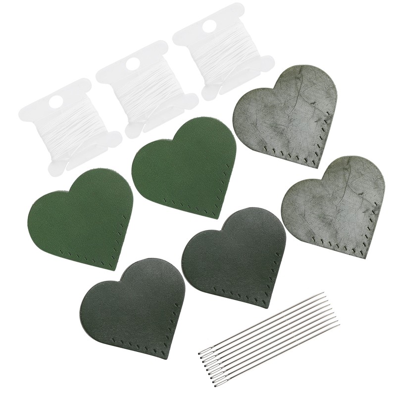 3 Set Page Corner HandMade HeartShaped Leather Bookmark Making Fabric