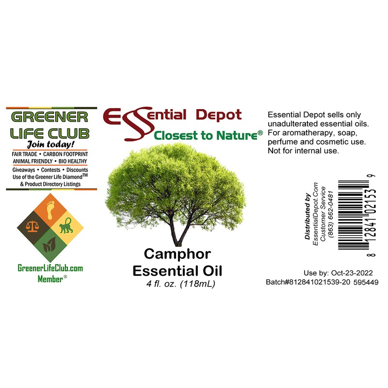Essential Depot Camphor Essential Oil - 4 oz - GC/MS