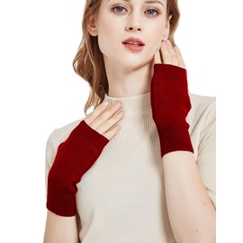 Novawo Wool Blend Fingerless Gloves Soft Arm Warmers Flexible Typing Gloves