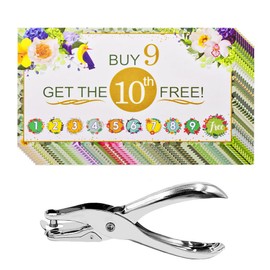 Cualfec 200 Punch Cards for Kids Punch Card Perfect Reward Card for Small Business with Bonus Puncher