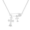 KANBO Luxury Designer Silver Cross Necklaces For Women With Two