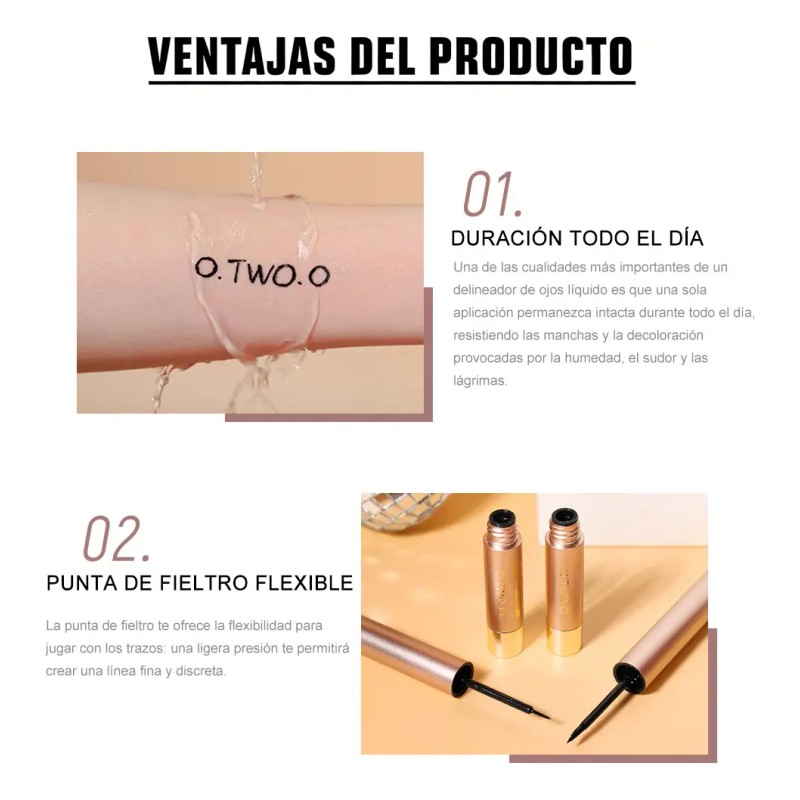 Delineador De Ojos Mate Negro Impermeable Secado Rápido