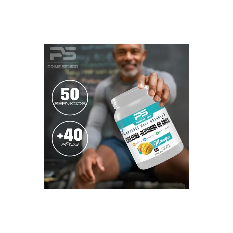 Suplemento Creatina +glutamina Prime Senior 1kg 50 Servicios