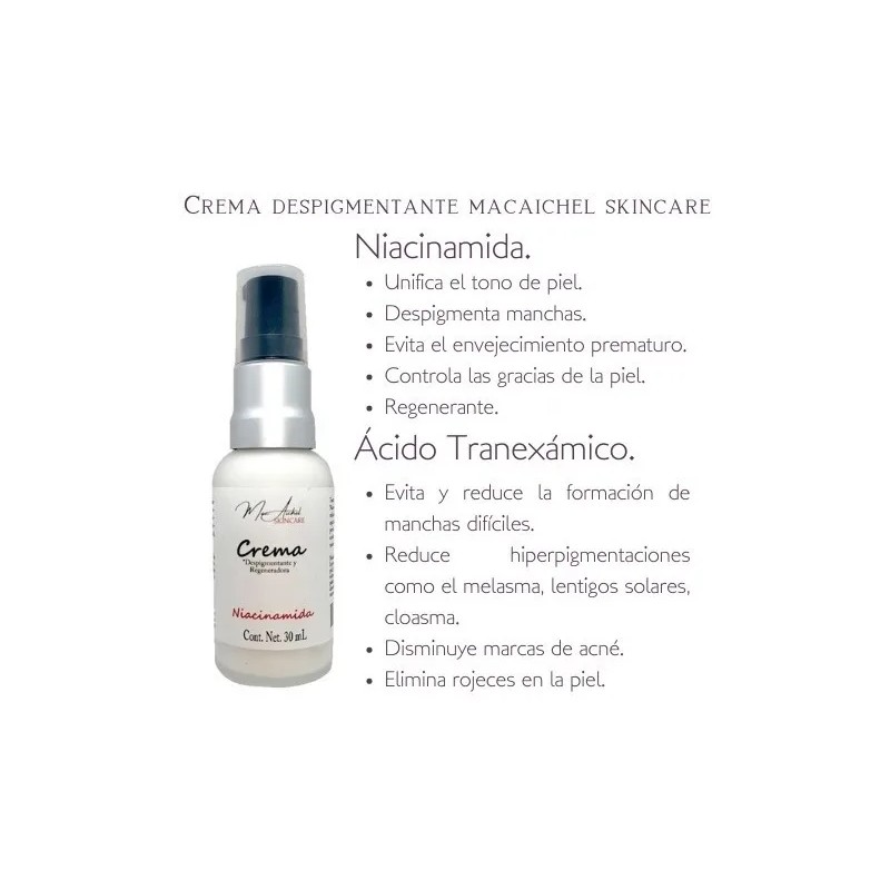 Crema Despigmentante Macaichel Skincare, Niacinamida Todo Tipo De Piel