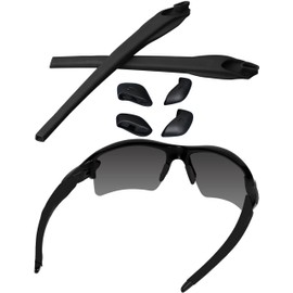 Bwake 1 Set of Replacement Earsocks and Nose Pads for Oakley Flak 2.0 XL OO9188/Flak 2.0 OO9295/Flak 2.0 Asian Fit OO9271 Sunglasses - Black