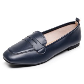 VenusCelia Women's CloseFitting Flat Shoe (7.5 M US,Navy-PU)