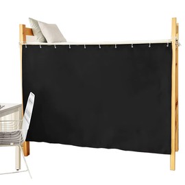 Lightolife Thickened Blackout Bunk Bed Curtain Panels for Twin Bottom Home Dorm Privacy Bed Canopy, Black, 1 Panel
