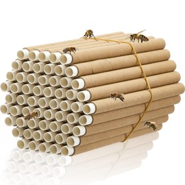 120 piezas de tubos de abeja, de cartón, abeja, tubos de abeja, tubos de abeja, insertos de cartón, suministros de apicultura para casa solitaria, colmena, jardín, polinizador, casa de abeja, tubos de nido