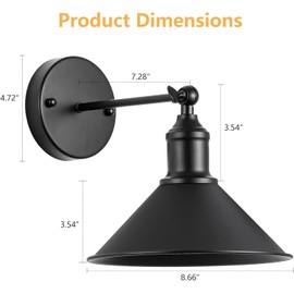 Franing Vintage Black Battery Powered Wall Sconce, Wireless LED Wall Sconce Set of 2 with Remote Control for Bedroom, Farmhouse, Gallery - Adjustable Brightness, Easy to Install, Long Battery Life