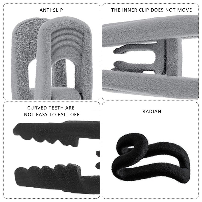 20 Pieces Flocked Clips, 5 Pieces Hanger Connectors, Trouser Clips,