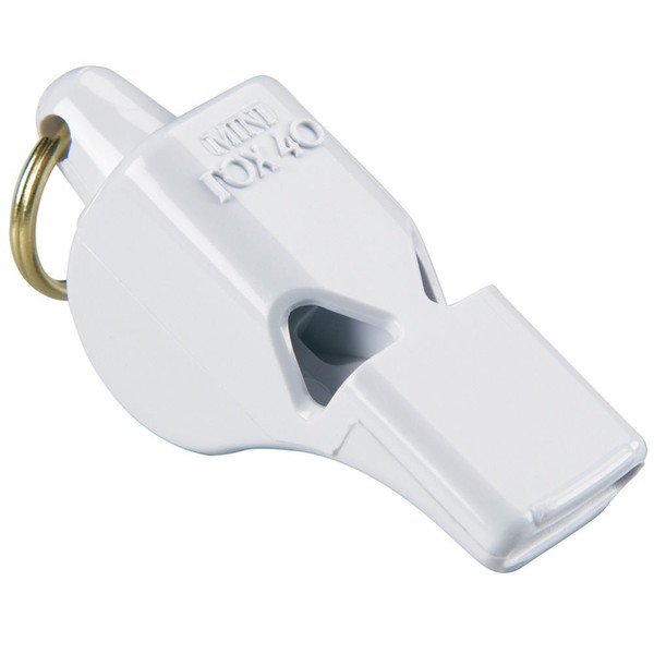 Fox 40 Mini Safety Whistle with Breakaway Lanyard White